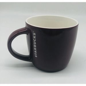 2012 Starbucks Coffee Mug Dark Red /Merlot -White Lettering- 14 Oz Tea Cup A5